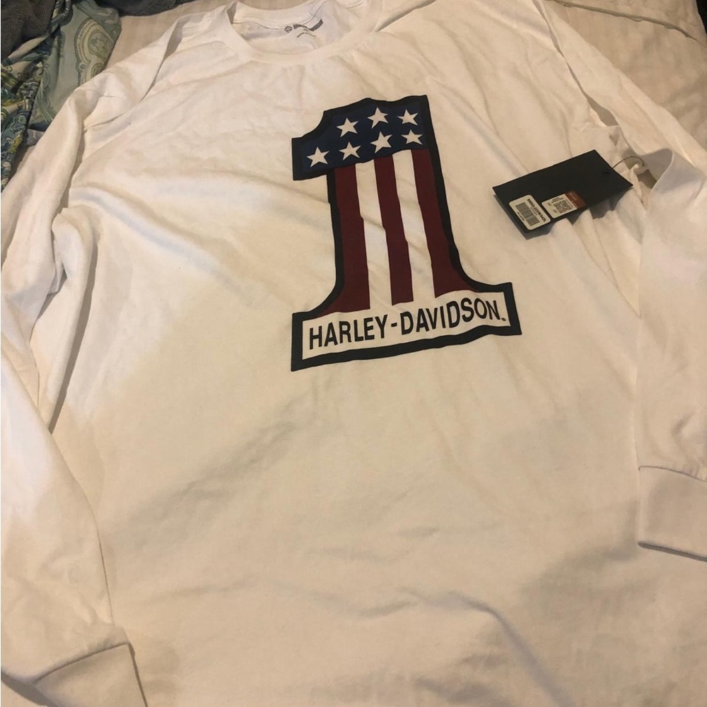 Harley-Davidson Patriotic White Long Sleeve Tee